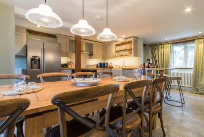 The dining kitchen at Hawthorn Farmhouse, Somerset