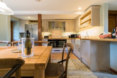 The dining kitchen at Hawthorn Farmhouse, Somerset