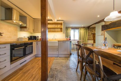 The dining kitchen at Hawthorn Farmhouse, Somerset