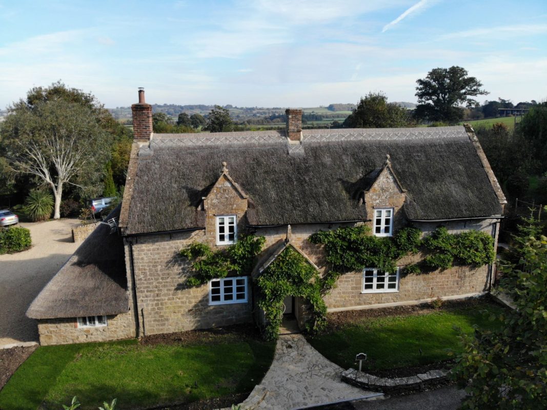 The exterior of The Thatched Cottage, Somerset