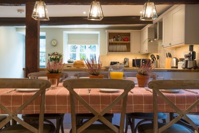 The dining table at The Thatched Cottage, Somerset