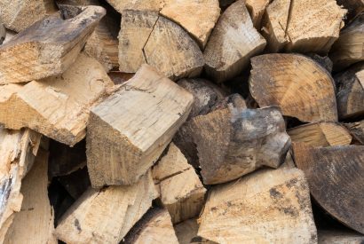 The log store at The Thatched Cottage, Somerset