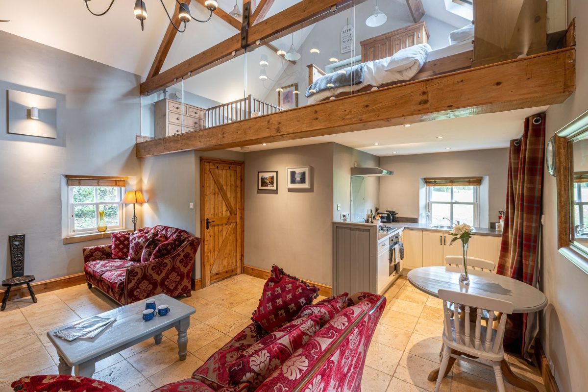 The living room at Waterside Cottage, Yorkshire