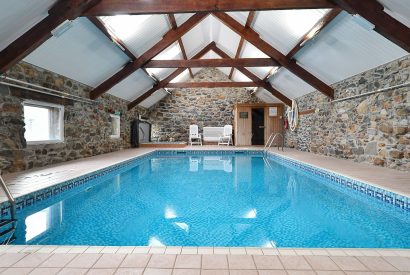 The swimming pool at Ty Alwyn, Llyn Peninsula