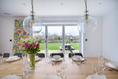 The dining table at Ty Alwyn, Llyn Peninsula