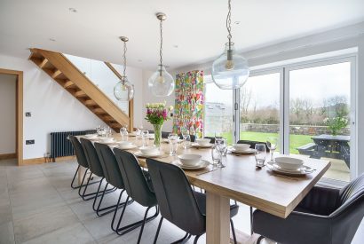 The dining table at Ty Alwyn, Llyn Peninsula