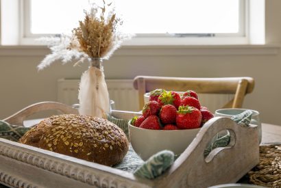 The dining table at Hill View Cottage, Perthshire