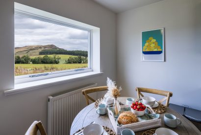 The dining table at Hill View Cottage, Perthshire