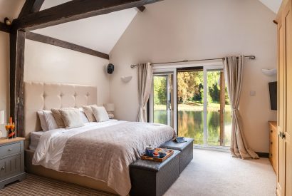 A double bedroom at Lake House, Powys