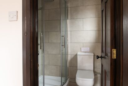 A shower room at Lake House, Powys