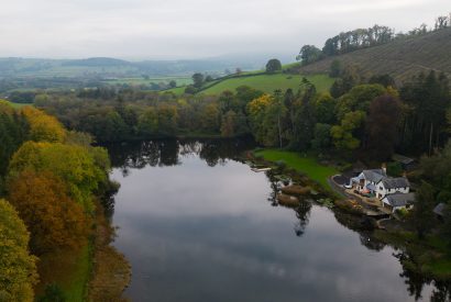 The exterior at Lake House, Powys