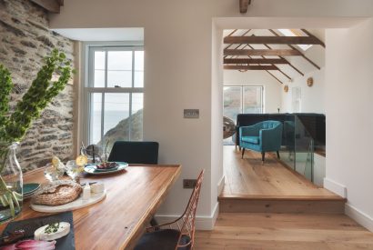 The dining area at Fable Cottage, Cornwall