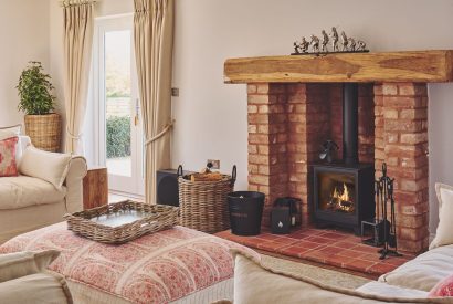 The living room at Sandy Hill Farm, Staffordshire