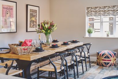 The dining room at Sandy Hill Farm, Staffordshire