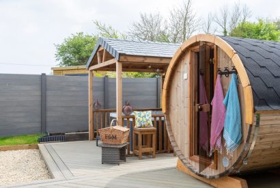 The sauna at The Lodge at Leigh, Dorset