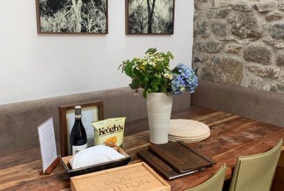 The dining table at Stone Mason's Cottage, Roundstone, Galway