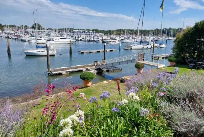 Riverside views at Hamble Riverside Cottage, Old Bursledon, Hampshire