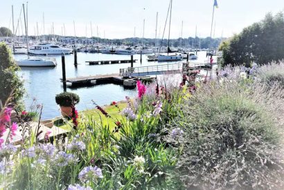 Riverside views at Hamble Riverside Cottage, Old Bursledon, Hampshire