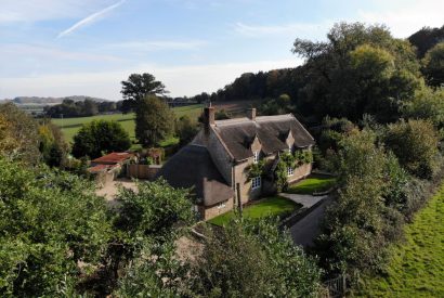 The view of The Thatched Cottage, Somerset