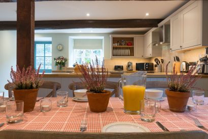 The dining table at The Thatched Cottage, Somerset