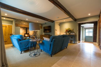 The living room at The Thatched Cottage, Somerset