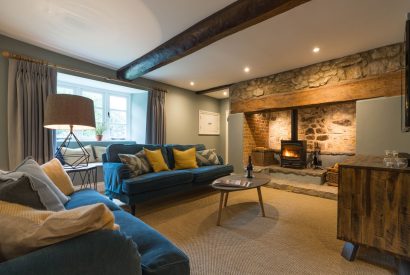 The living room at The Thatched Cottage, Somerset