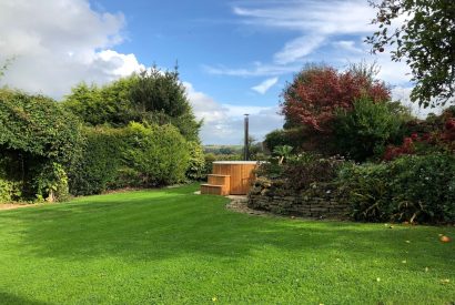 The wood fired hot tub at The Thatched Cottage, Somerset