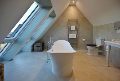 The free standing bath at Heatherglen House, Perthshire