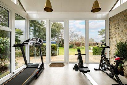 The gym at Sunset Retreat, Kent
