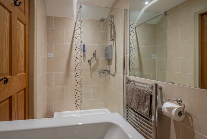 A bathroom at Primrose Cottage, Yorkshire