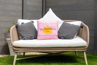 Outdoor seating at The Lodge at Leigh, Dorset