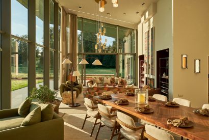 Open plan living space at Edgewater House, Hampshire