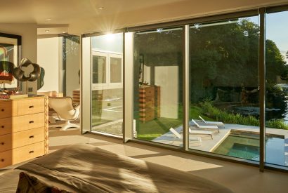 A king size bedroom at Edgewater House, Hampshire