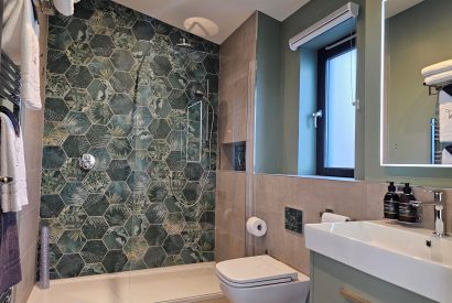 A shower room at Ythan Lodge, Aberdeenshire
