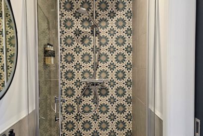 A shower room at Ythan Lodge, Aberdeenshire