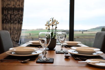 The dining table at Ythan Lodge, Aberdeenshire