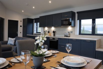 The kitchen area at Ythan Lodge, Aberdeenshire
