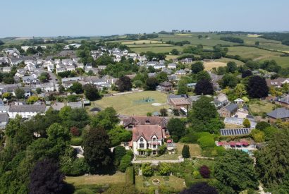 Aerial view of Chulmleigh Manor, Devon