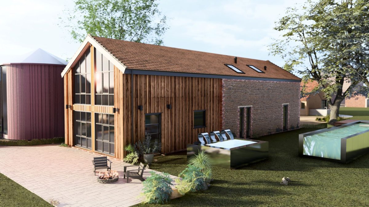 The outdoor space at Penelope's Tower, Wiltshire