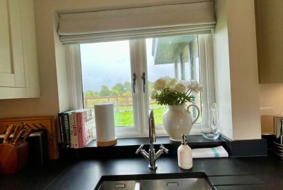 View from the kitchen at Wheatsheaf Barn, Hampshire