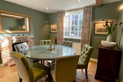 The dining room at Ridgebrook Cottage, Hampshire