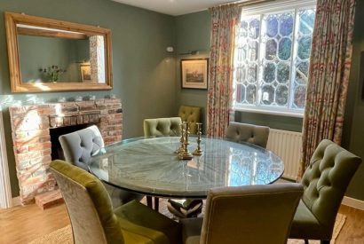 The dining room at Ridgebrook Cottage, Hampshire