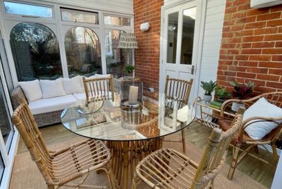 The conservatory at Ridgebrook Cottage, Hampshire