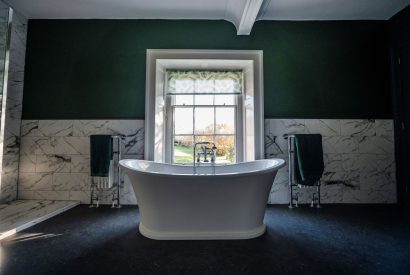 Free standing bath at Mihangel House, Denbighshire 