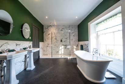 A bathroom at Mihangel House, Denbighshire 