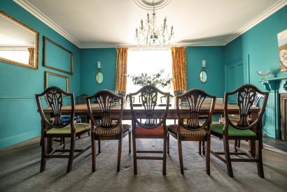 The dining room at Mihangel House, Denbighshire