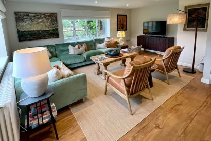The sitting room at Wheatsheaf Barn, Hampshire