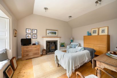 The cottage living room at Quarter House, Scottish Borders