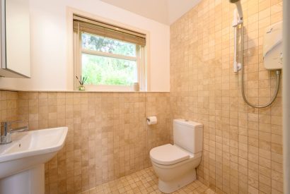 A shower room at Quarter House, Scottish Borders