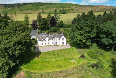 Aerial view of Quarter House, Scottish Borders